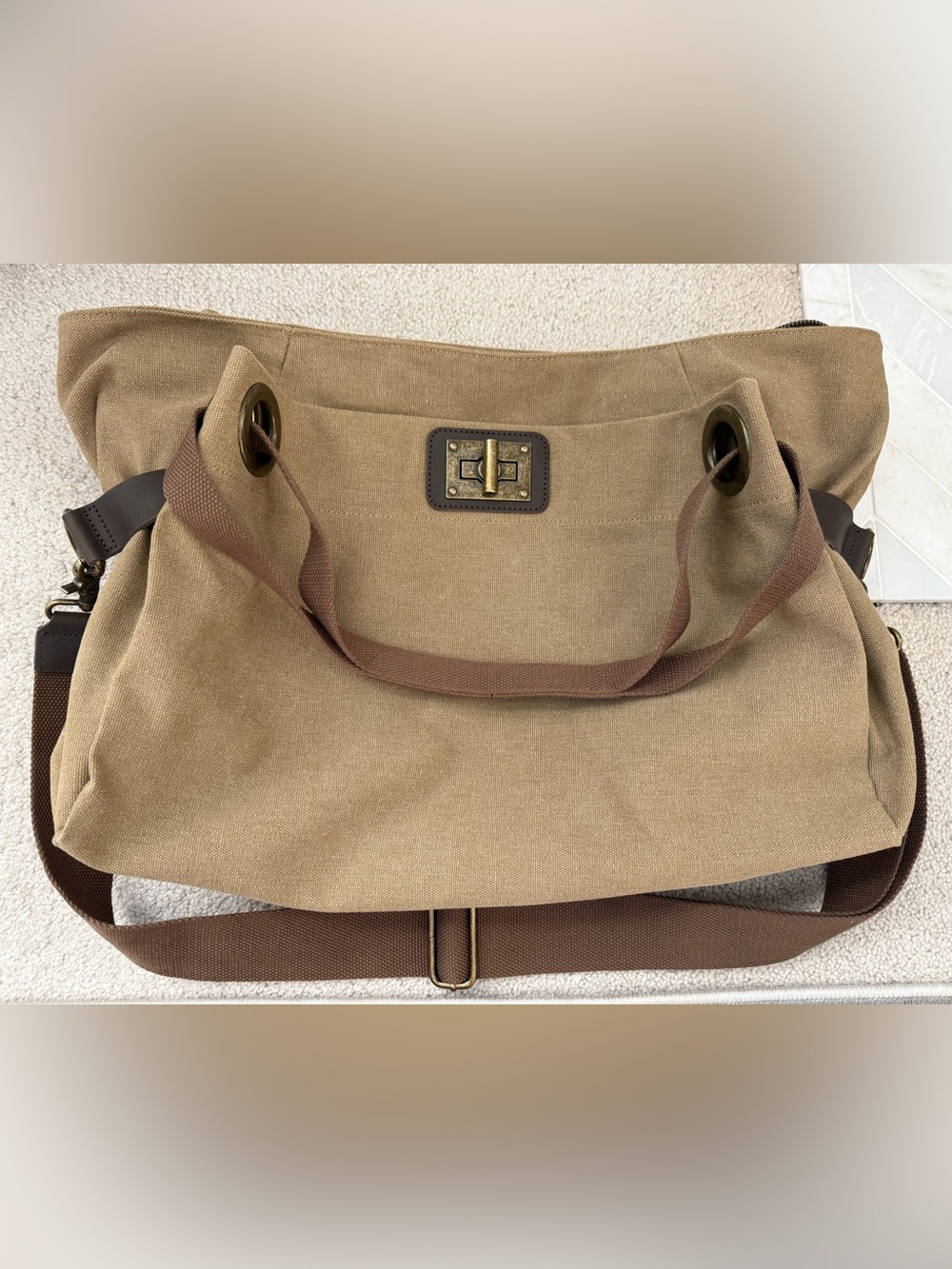 ZEDE Pont-Des-Arts Olive Canvas Bag Paris Normal